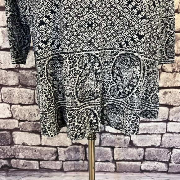 Lucky Brand Navy & White 3/4 Sleeve Blouse Size 1X - Picture 3 of 9